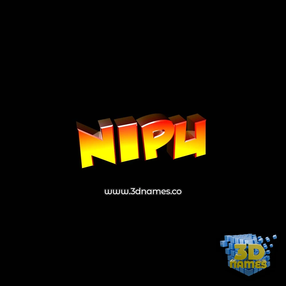 nipu in Black Background style - 3D name wallpaper