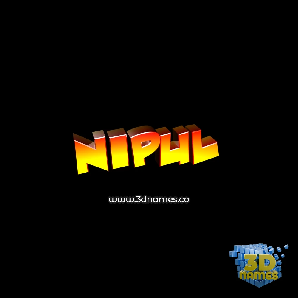 nipul in Black Background style - 3D name wallpaper