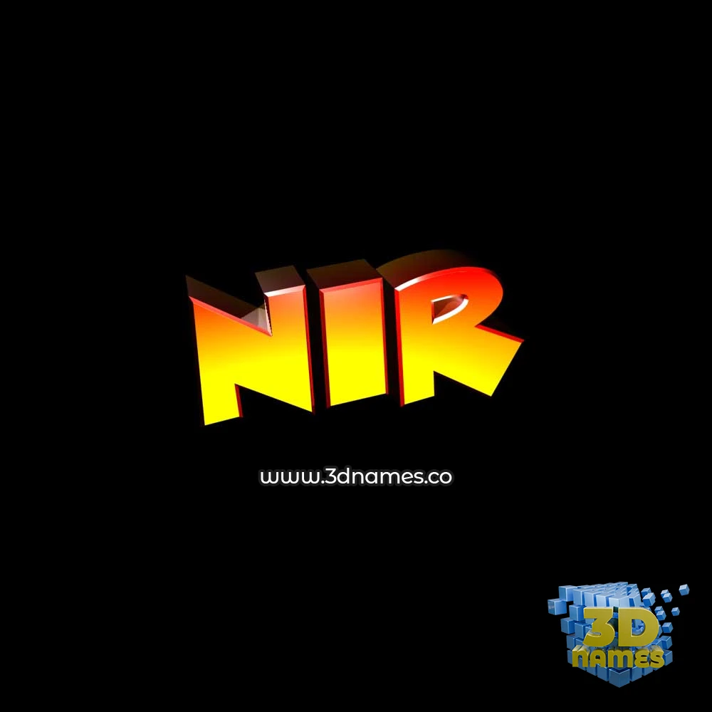 nir in Black Background style - 3D name wallpaper