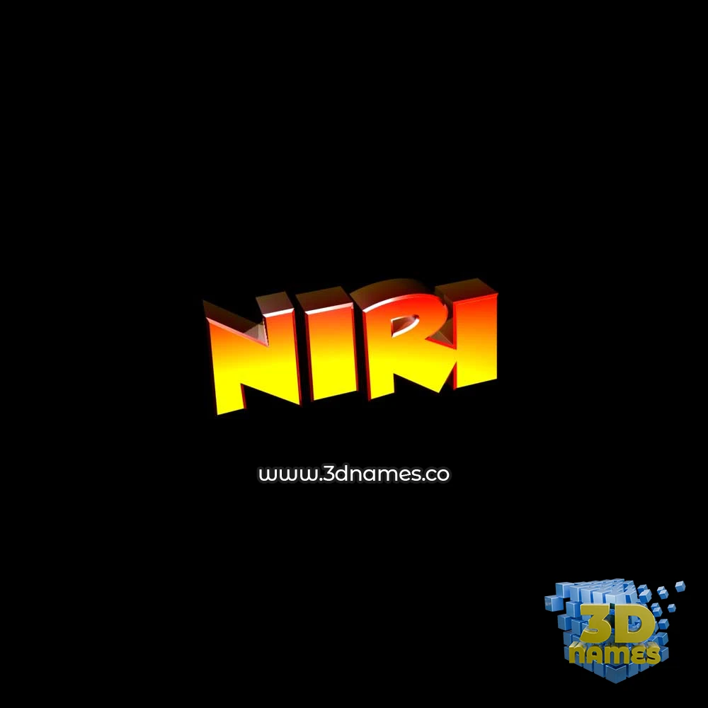 niri in Black Background style - 3D name wallpaper