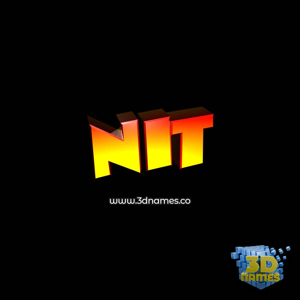nit in Black Background style - 3D name wallpaper