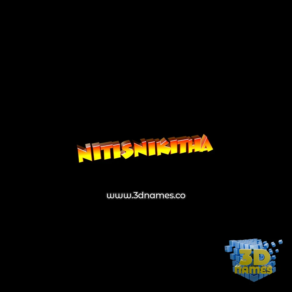nitisnikitha in Black Background style - 3D name wallpaper