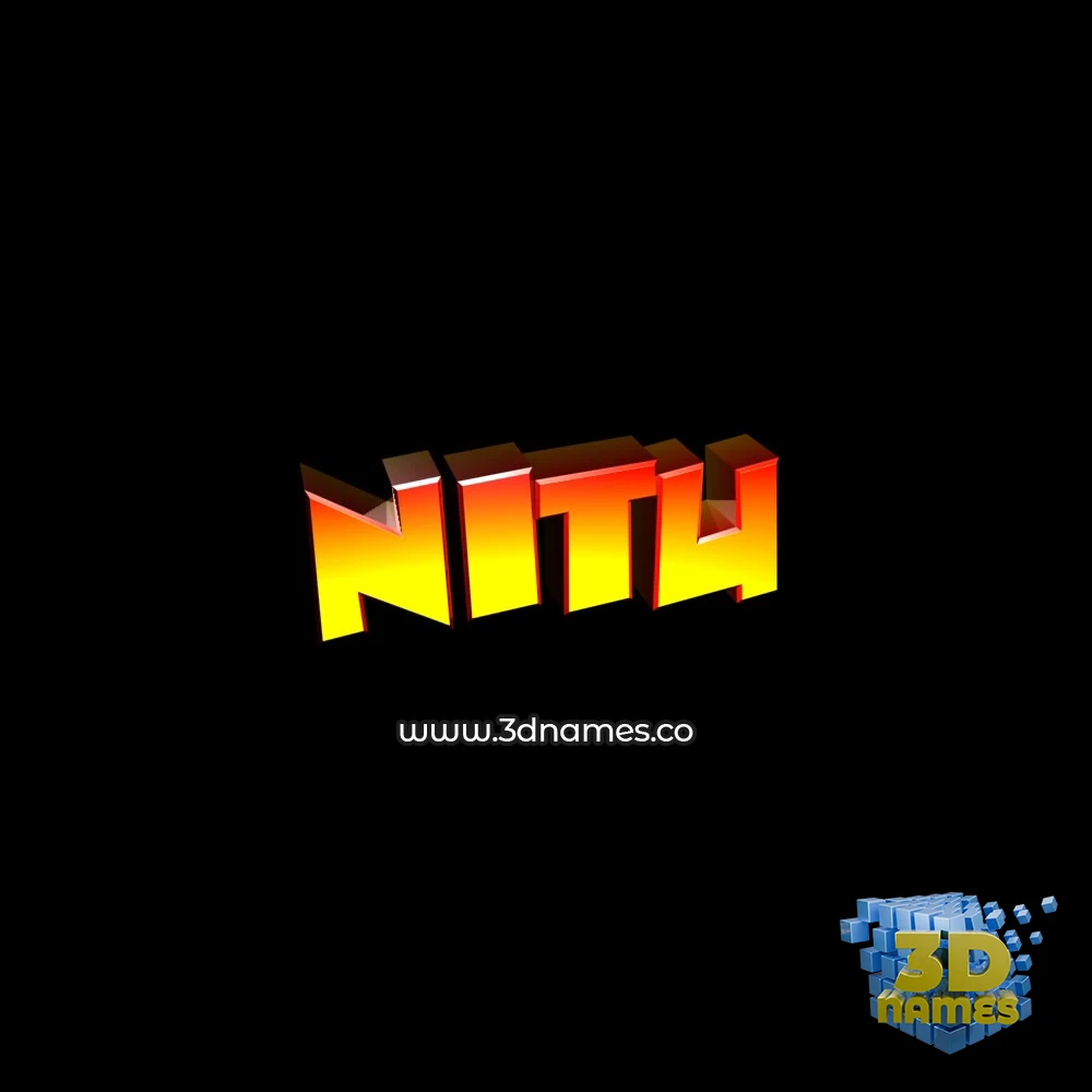 nitu in Black Background style - 3D name wallpaper