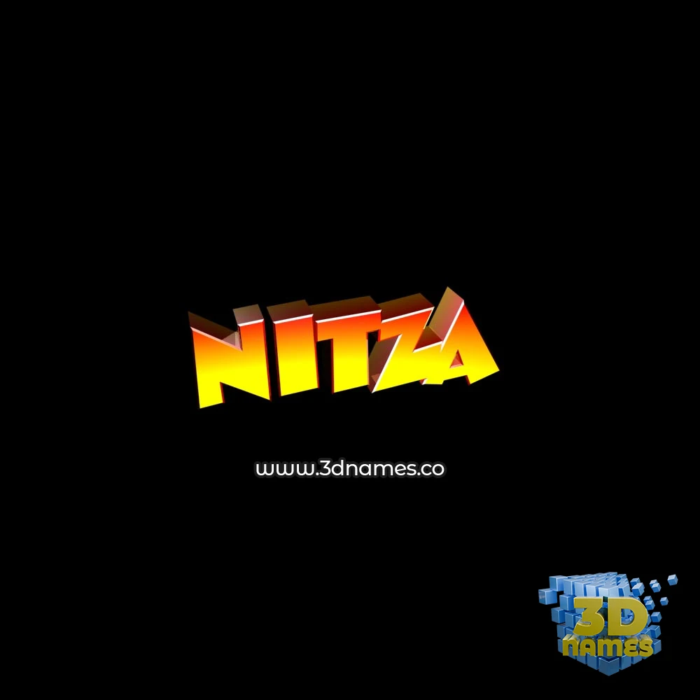 nitza in Black Background style - 3D name wallpaper