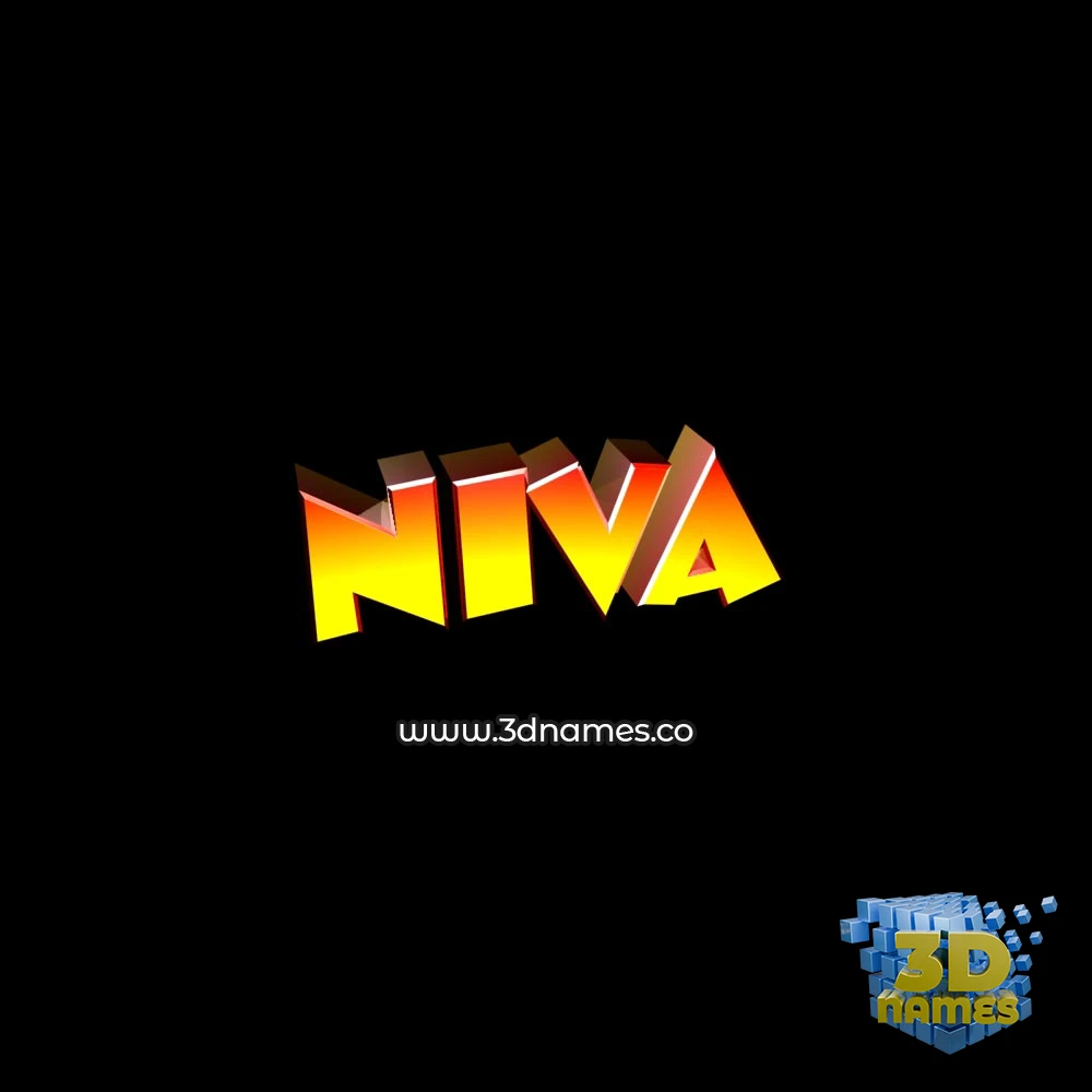 niva in Black Background style - 3D name wallpaper