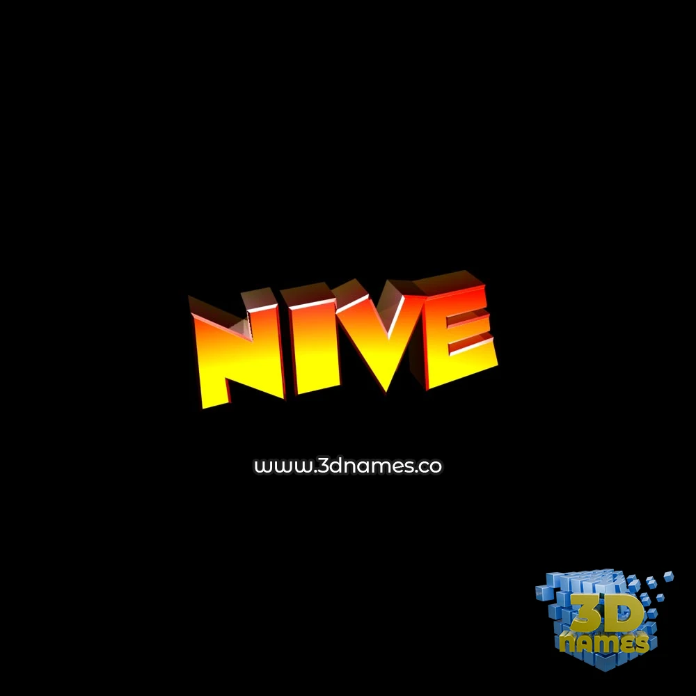 nive in Black Background style - 3D name wallpaper