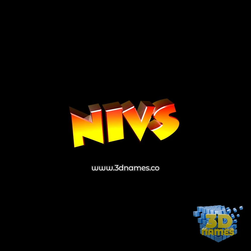 nivs in Black Background style - 3D name wallpaper