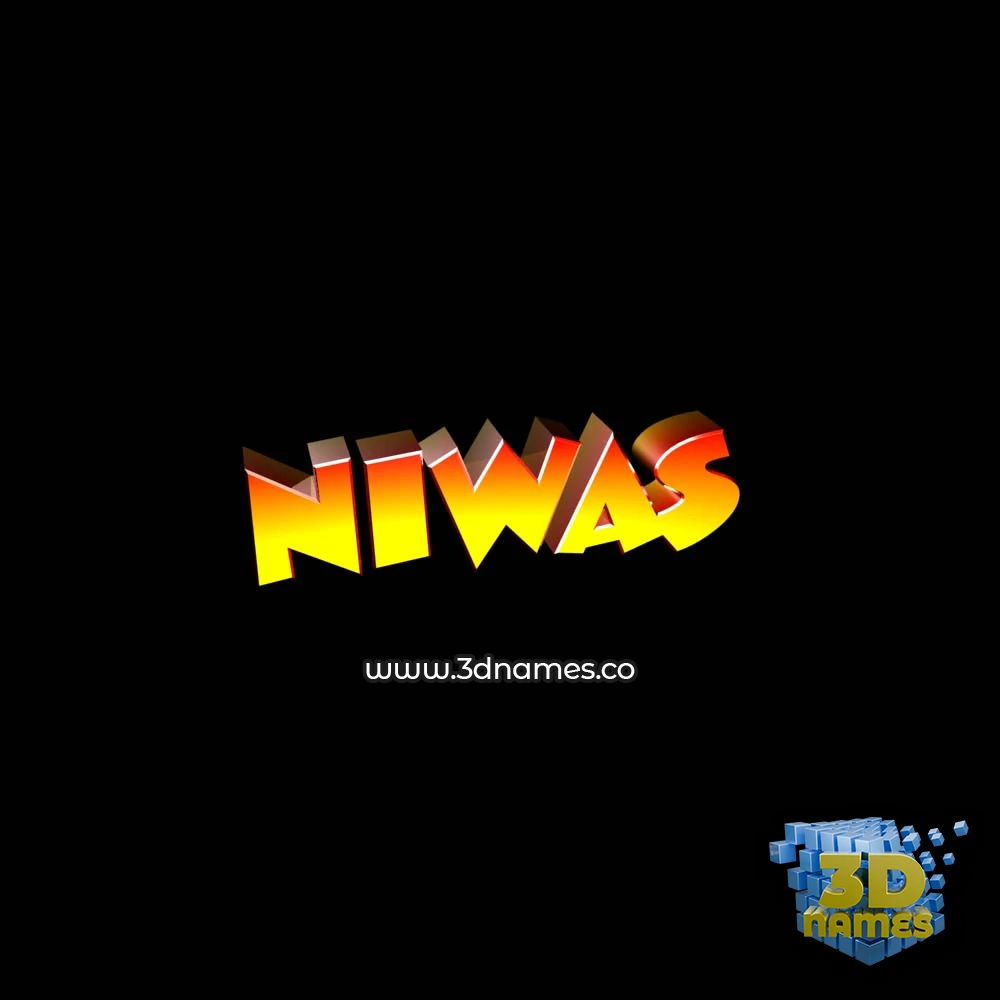 niwas in Black Background style - 3D name wallpaper