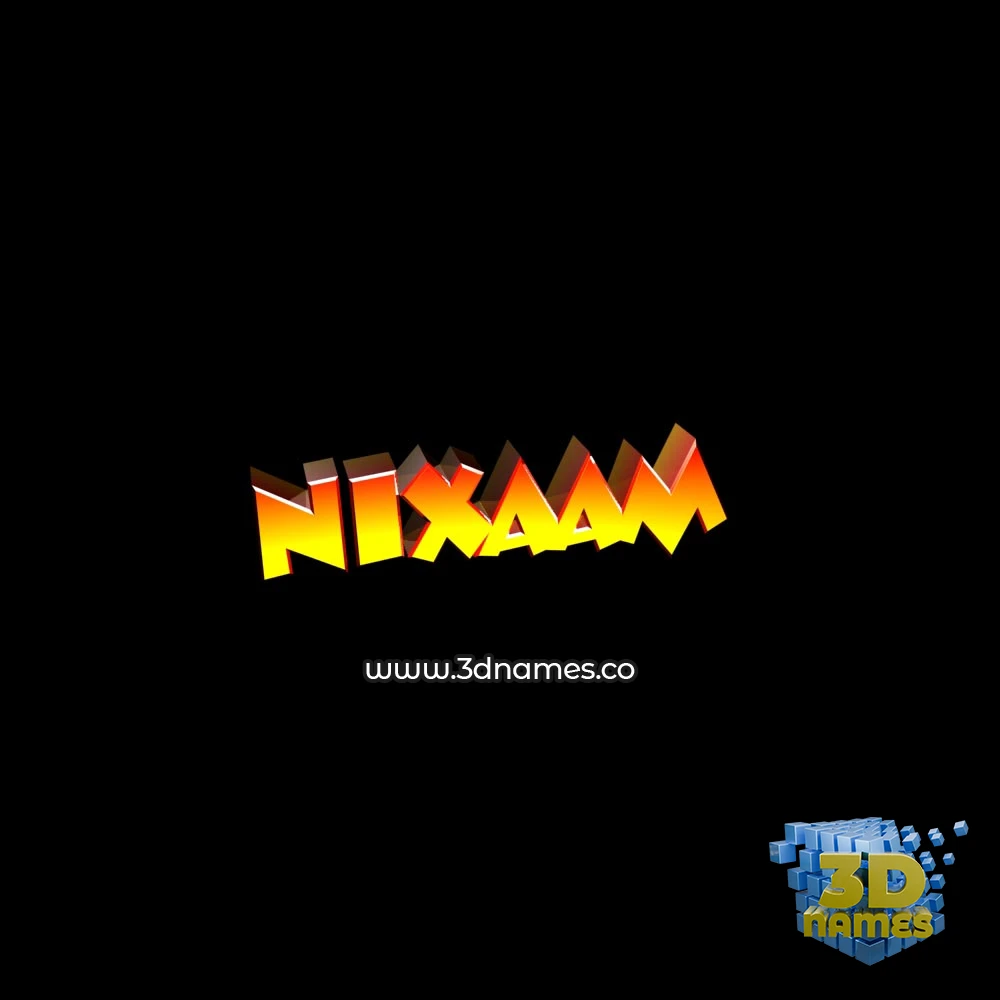 nixaam in Black Background style - 3D name wallpaper
