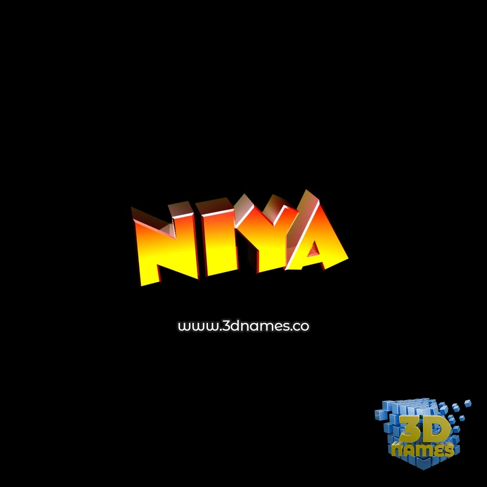 niya in Black Background style - 3D name wallpaper