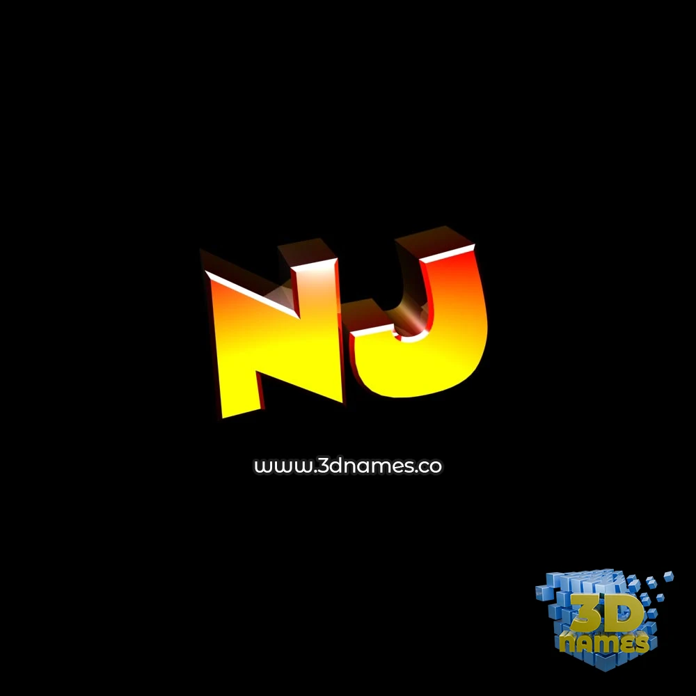 nj in Black Background style - 3D name wallpaper