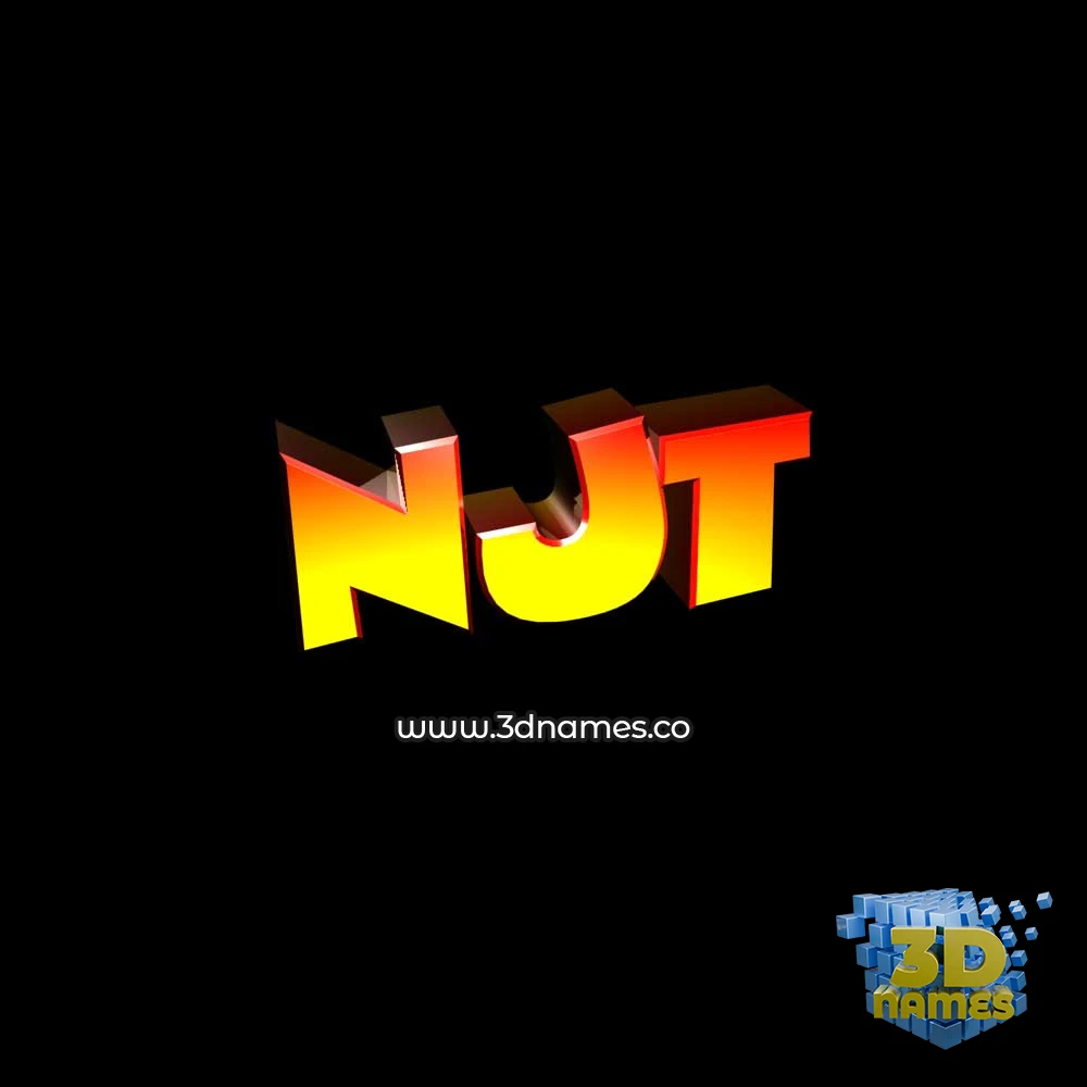 njt in Black Background style - 3D name wallpaper