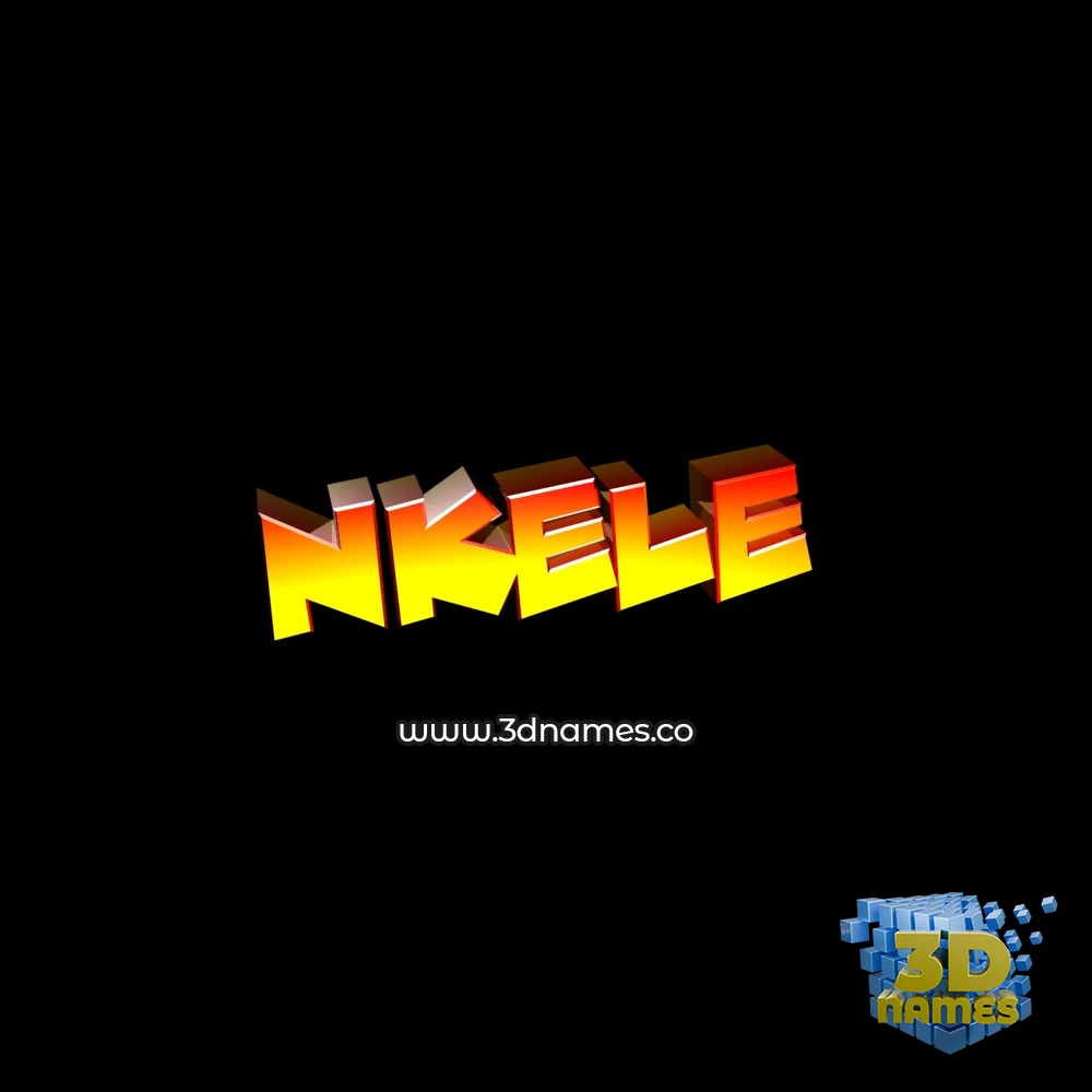 nkele in Black Background style - 3D name wallpaper