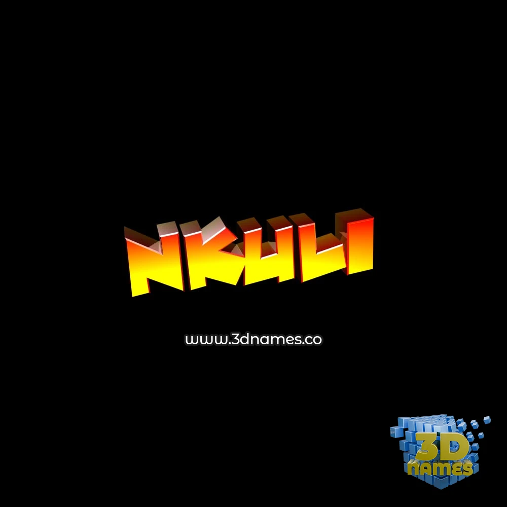 nkuli in Black Background style - 3D name wallpaper