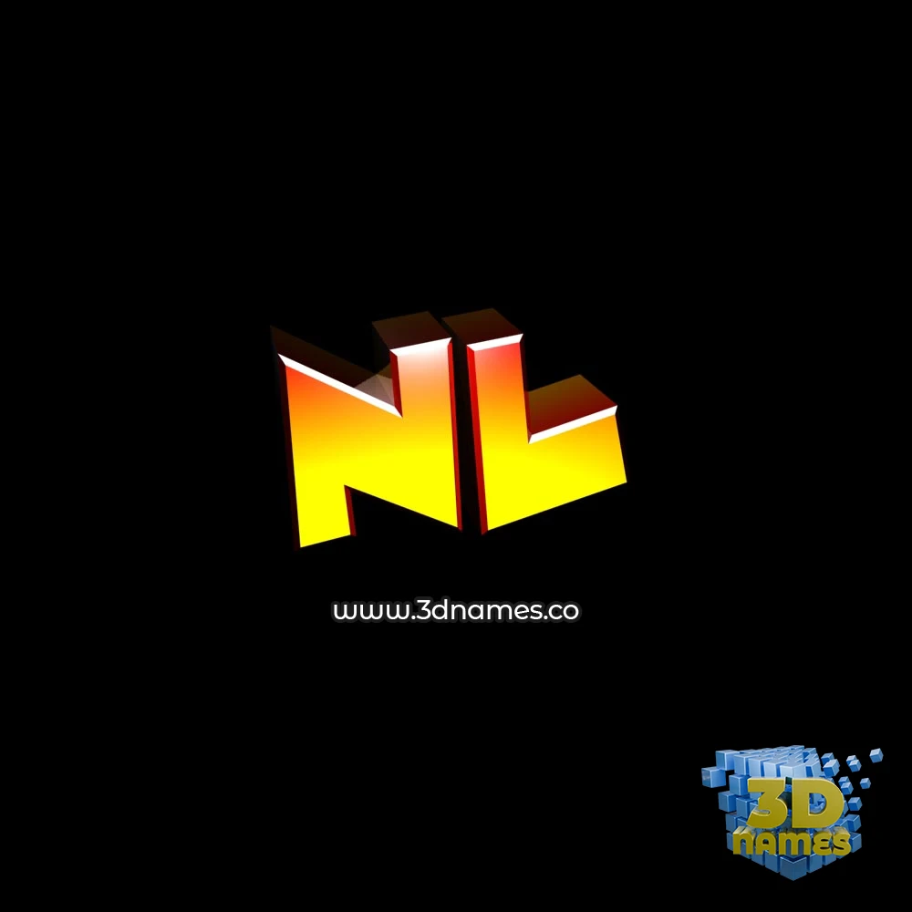 nl in Black Background style - 3D name wallpaper