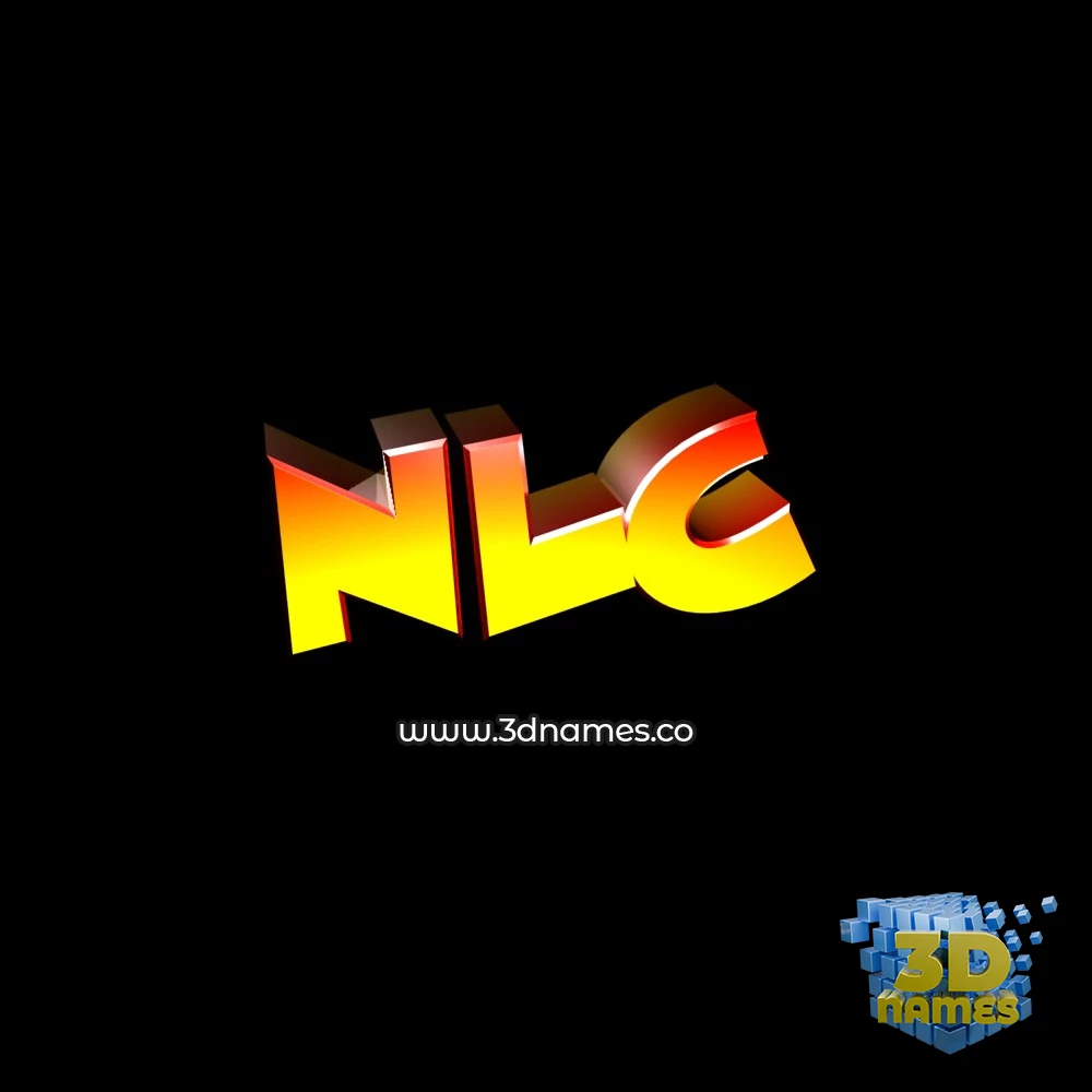 nlc in Black Background style - 3D name wallpaper