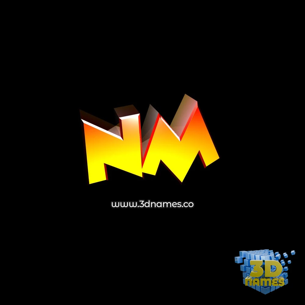 nm in Black Background style - 3D name wallpaper