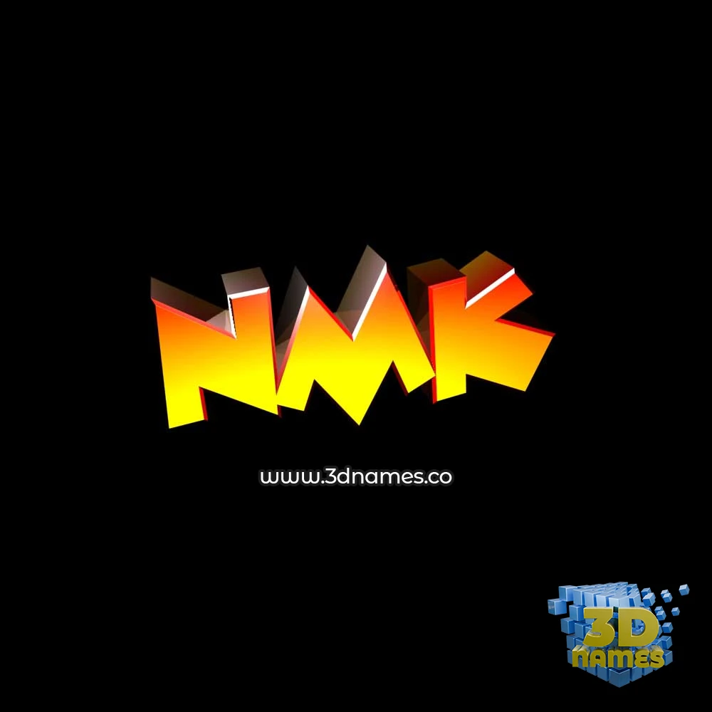nmk in Black Background style - 3D name wallpaper