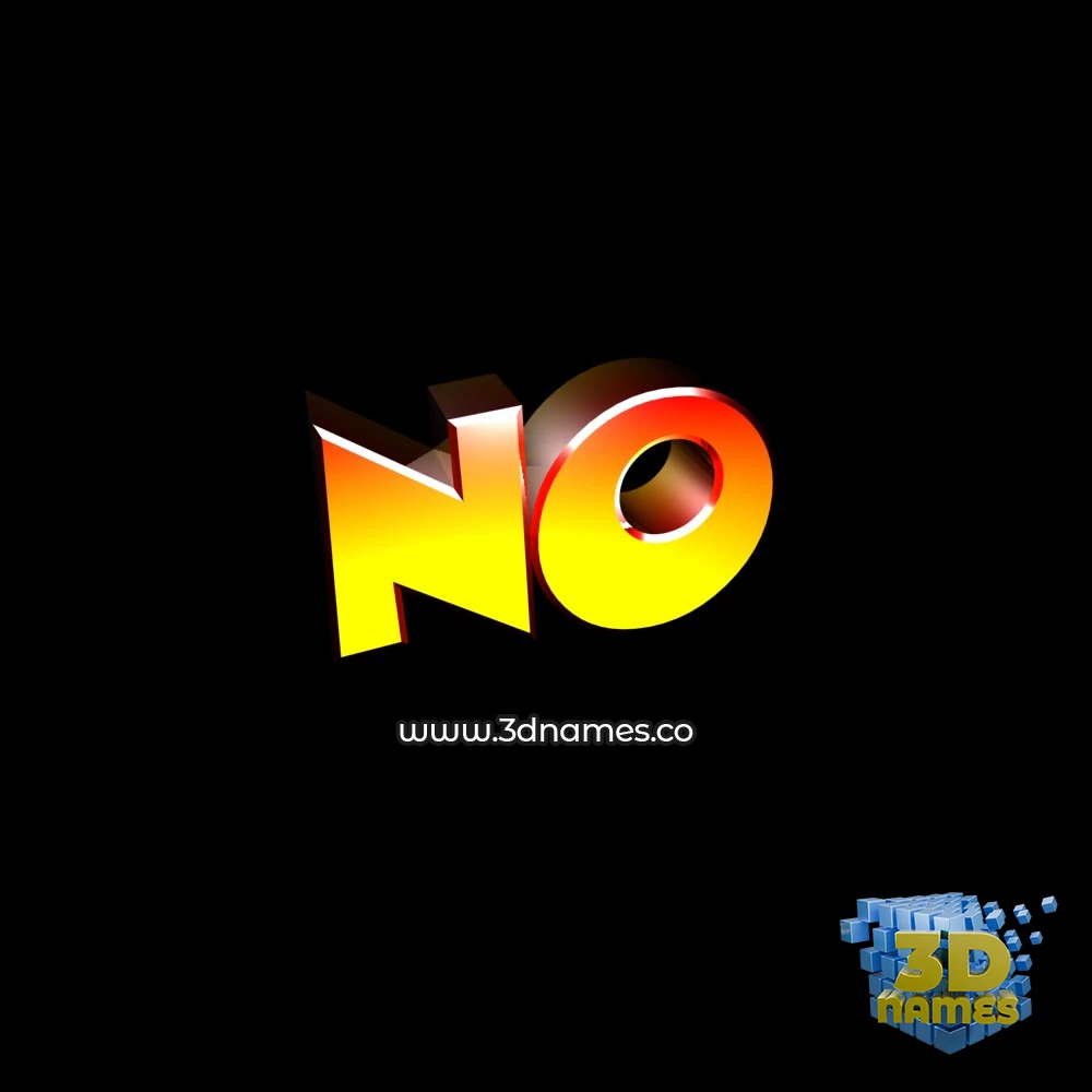 no in Black Background style - 3D name wallpaper