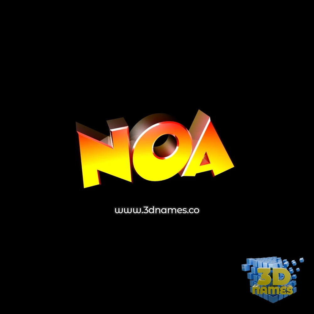 noa in Black Background style - 3D name wallpaper