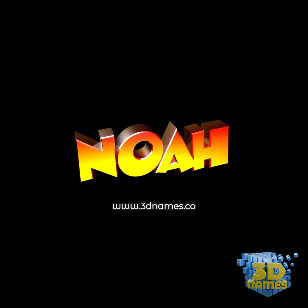 noah in Black Background style - 3D name wallpaper
