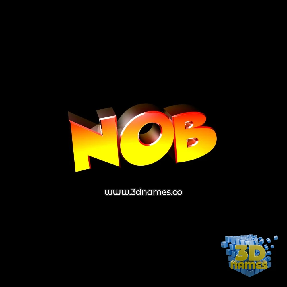 nob in Black Background style - 3D name wallpaper