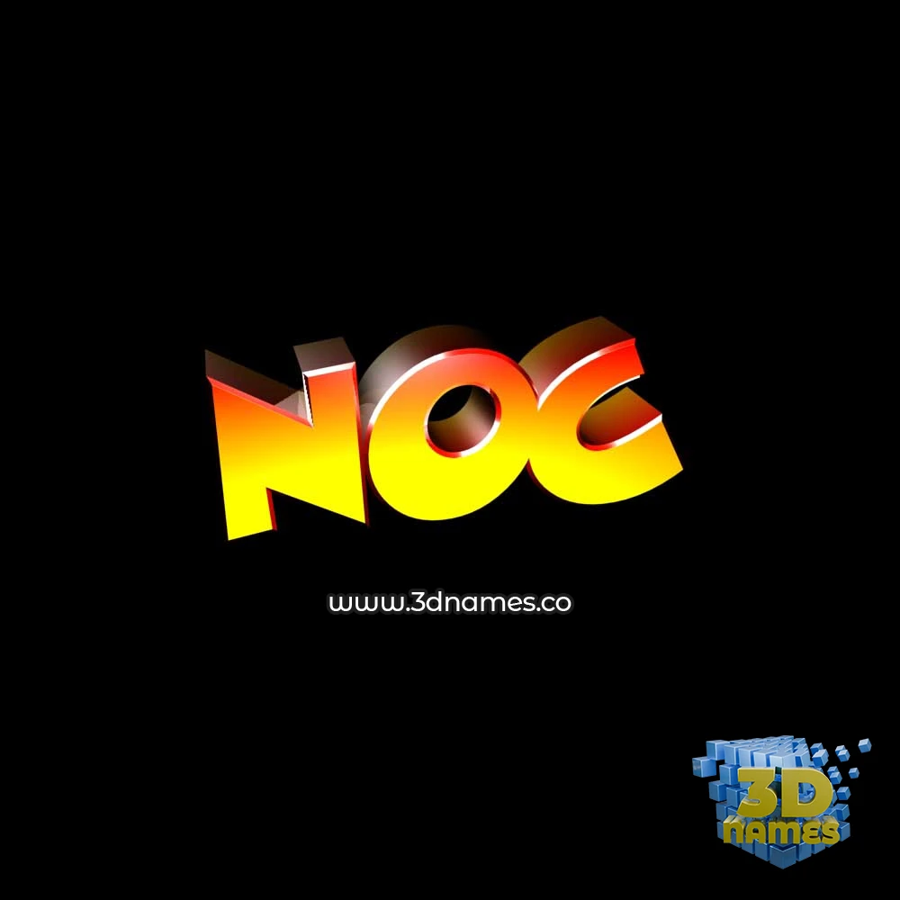 noc in Black Background style - 3D name wallpaper