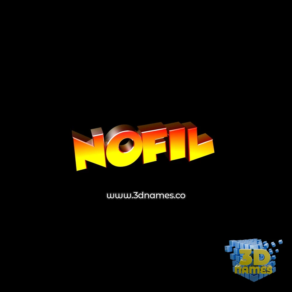 nofil in Black Background style - 3D name wallpaper