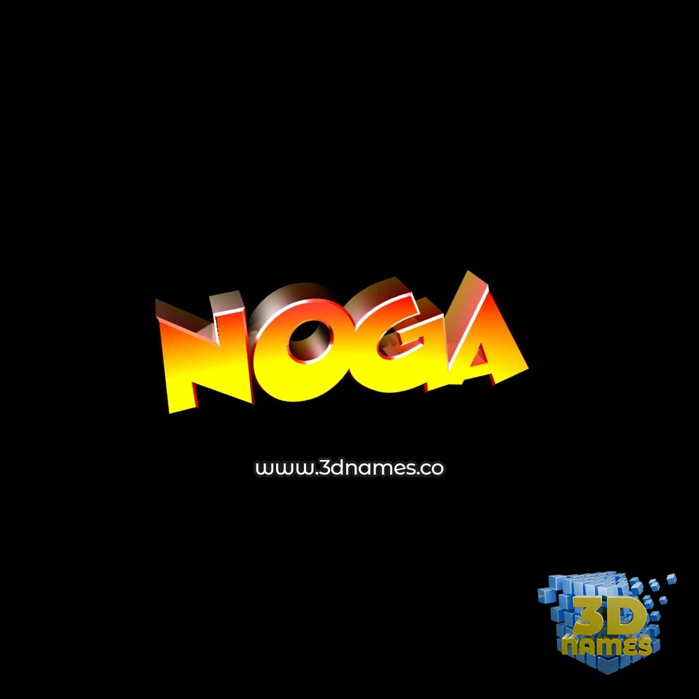 noga in Black Background style - 3D name wallpaper