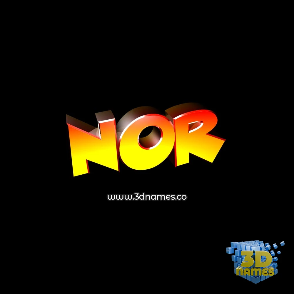 nor in Black Background style - 3D name wallpaper