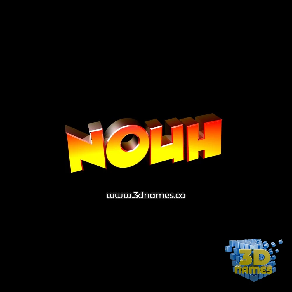 nouh in Black Background style - 3D name wallpaper