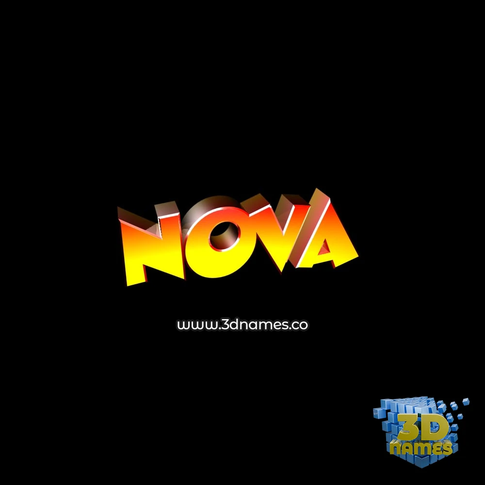 nova in Black Background style - 3D name wallpaper