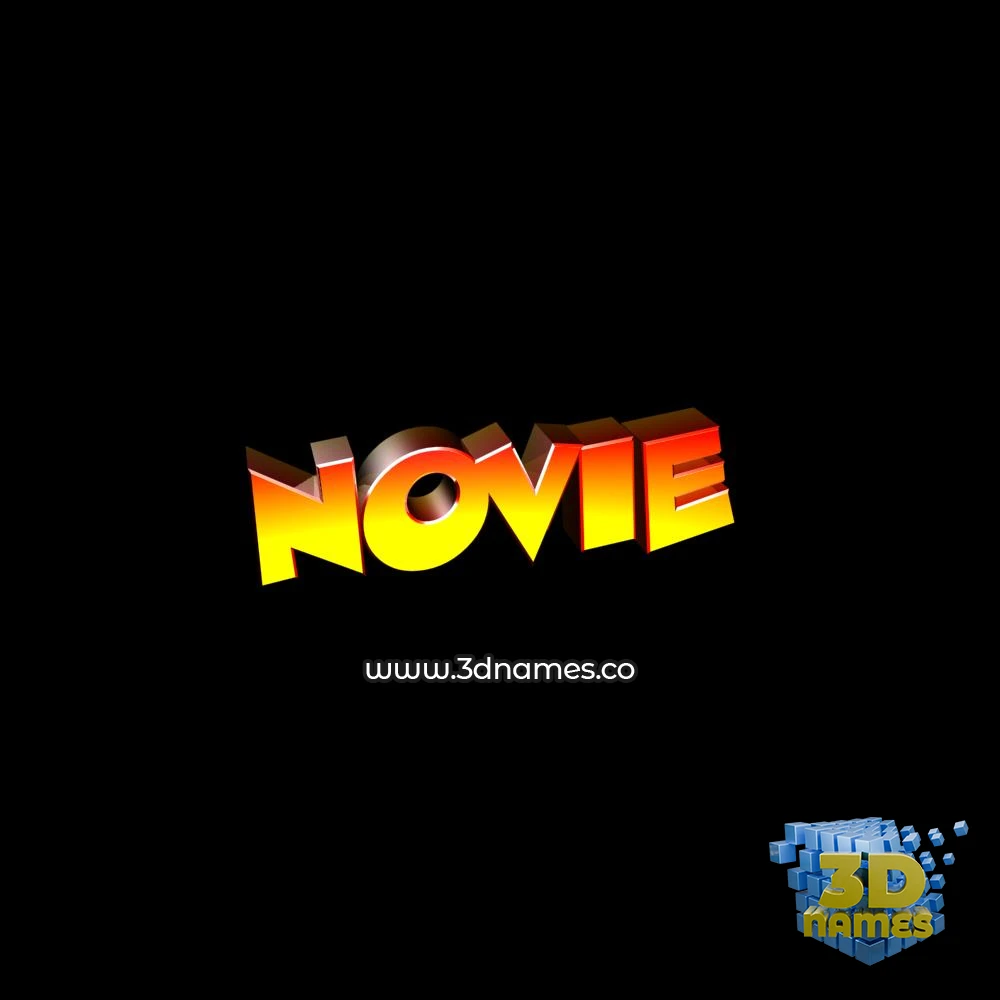 novie in Black Background style - 3D name wallpaper