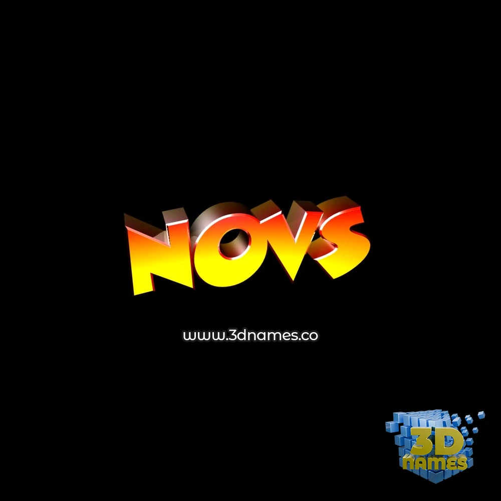 novs in Black Background style - 3D name wallpaper