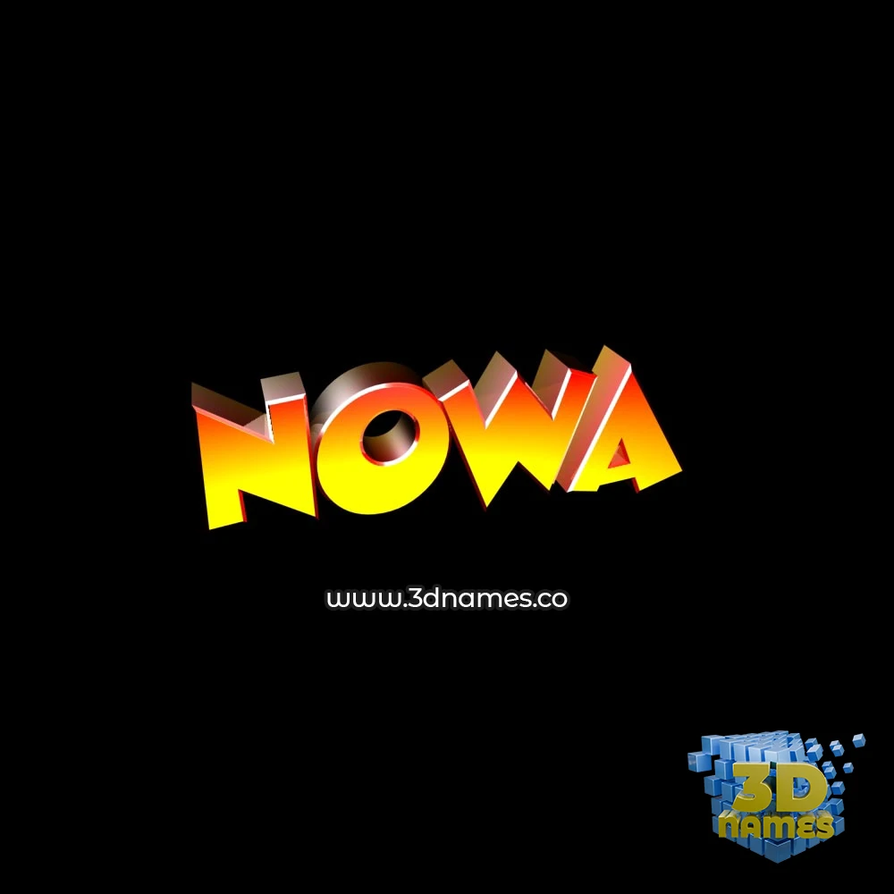 nowa in Black Background style - 3D name wallpaper