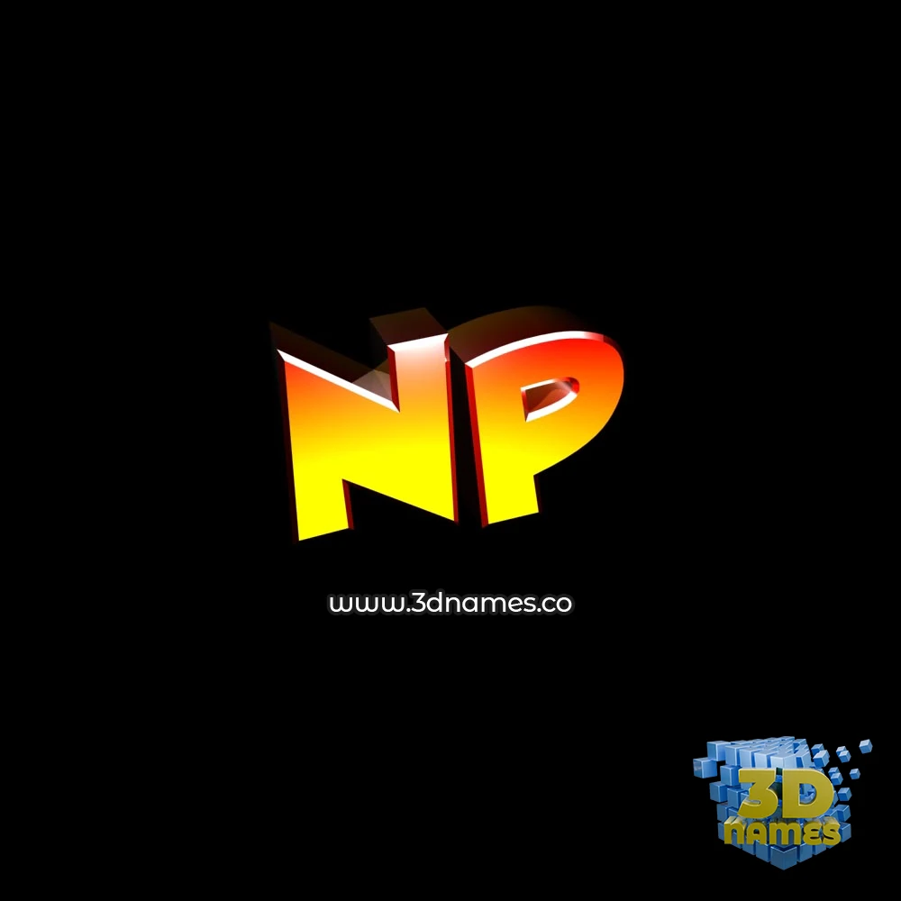 np in Black Background style - 3D name wallpaper