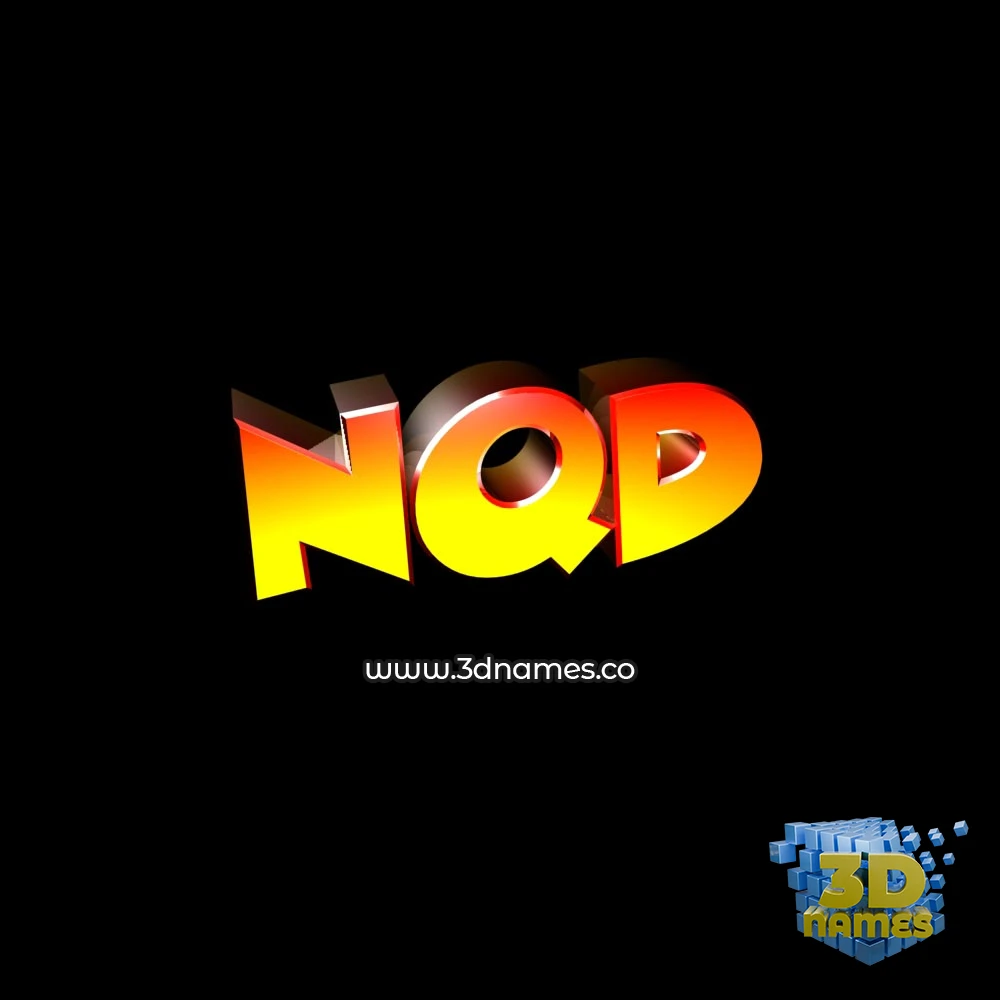 nqd in Black Background style - 3D name wallpaper