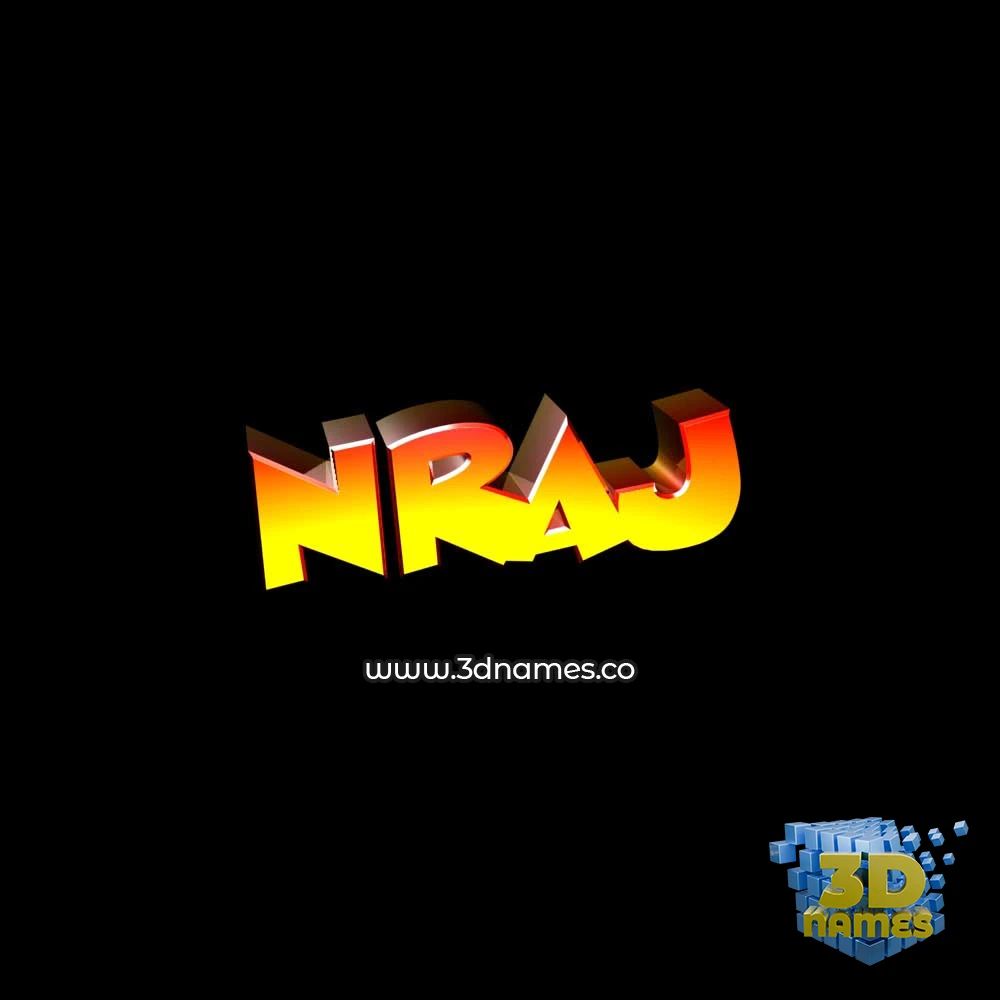 nraj in Black Background style - 3D name wallpaper