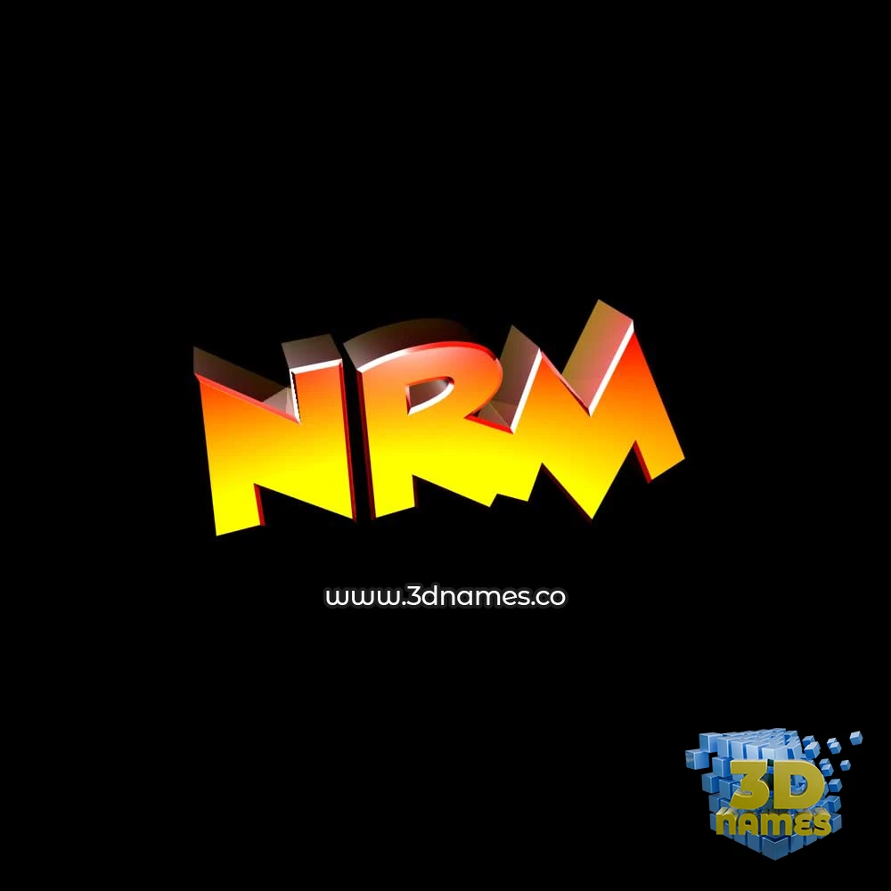 nrm in Black Background style - 3D name wallpaper