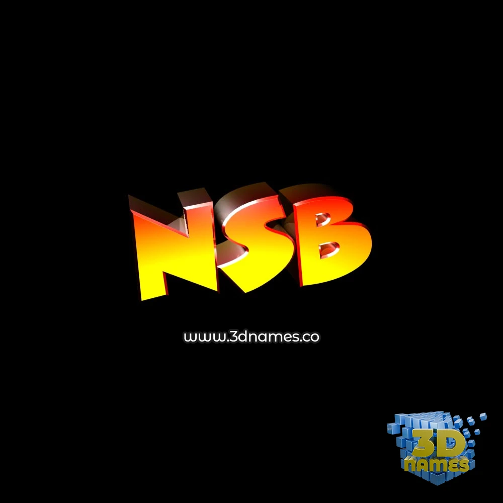 nsb in Black Background style - 3D name wallpaper