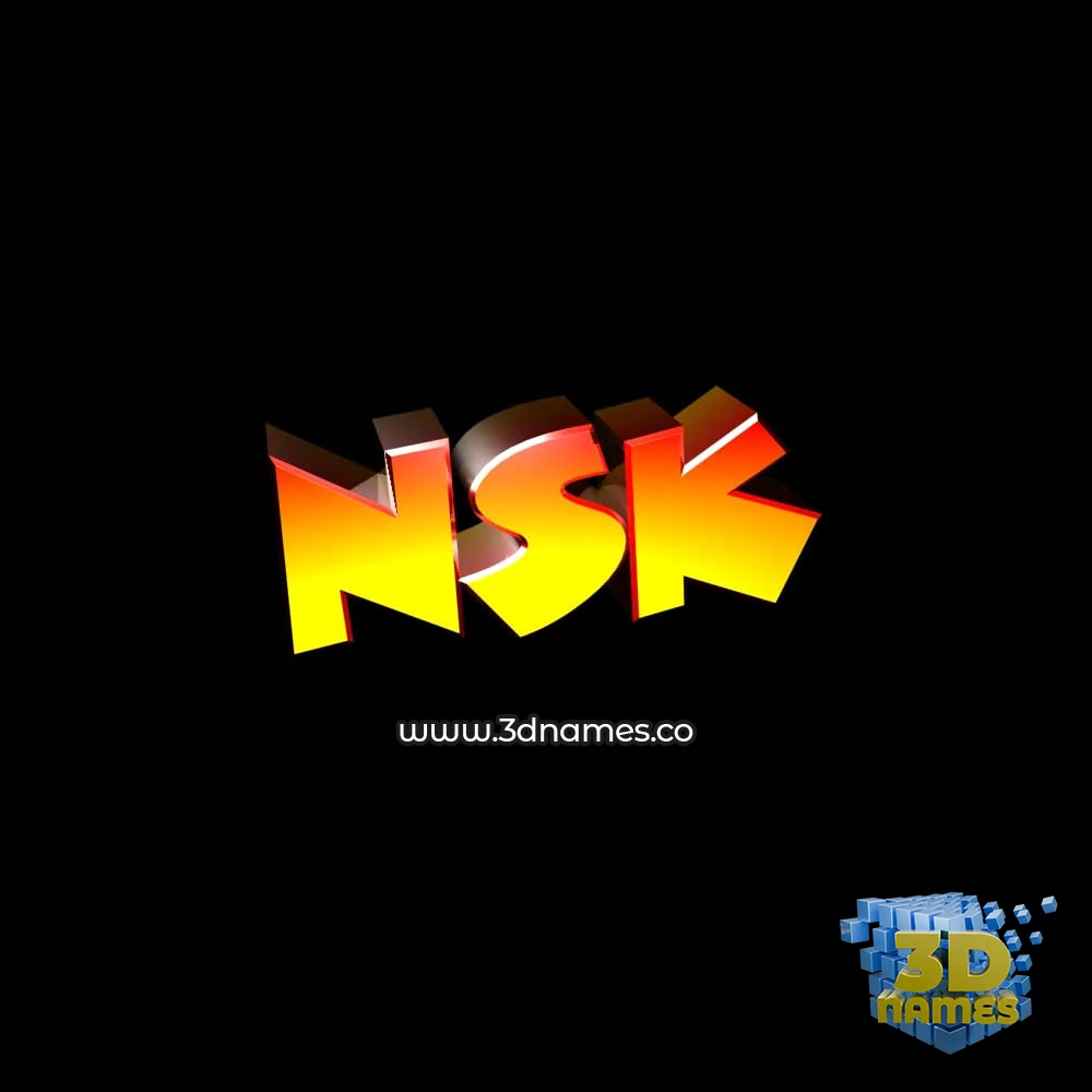 nsk in Black Background style - 3D name wallpaper