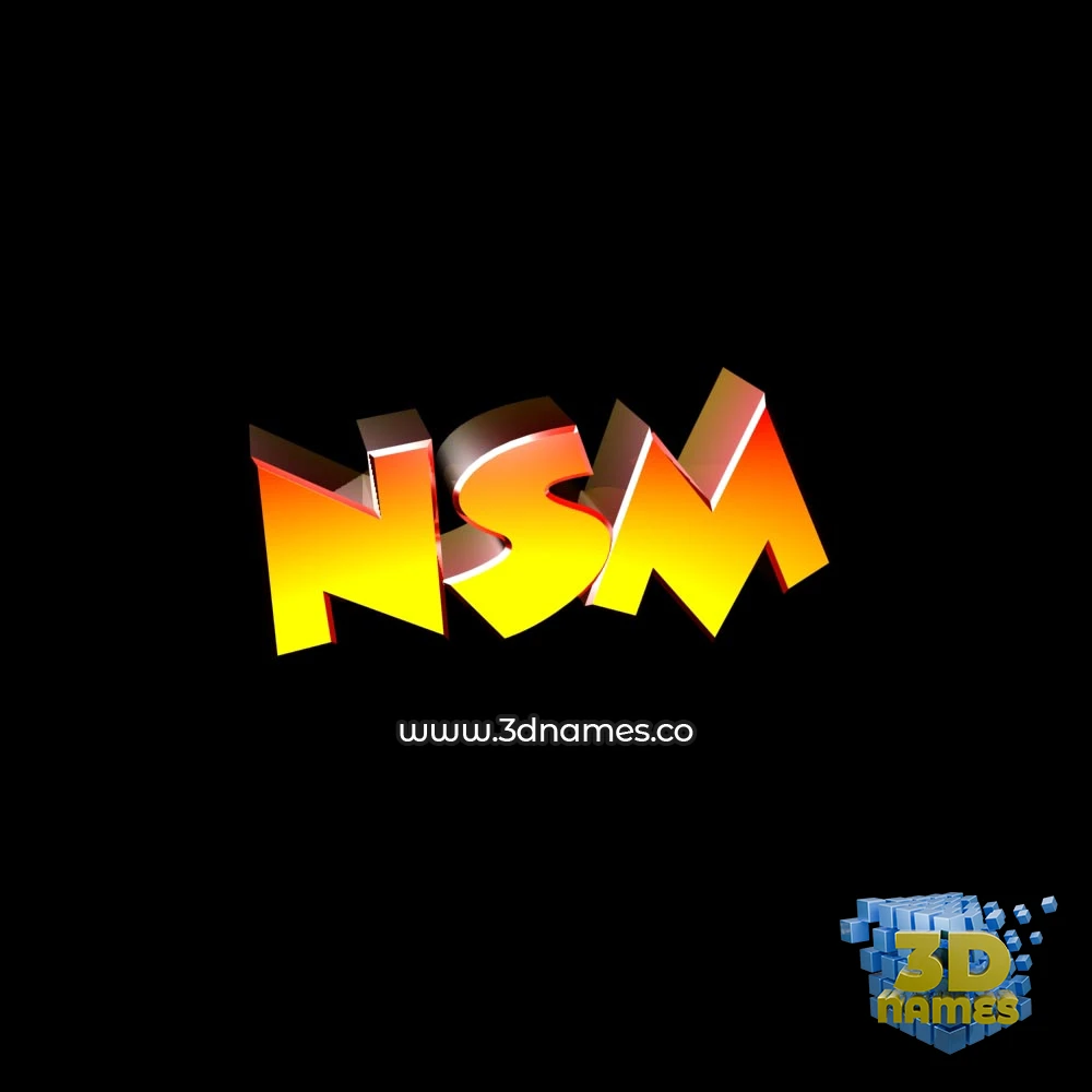 nsm in Black Background style - 3D name wallpaper