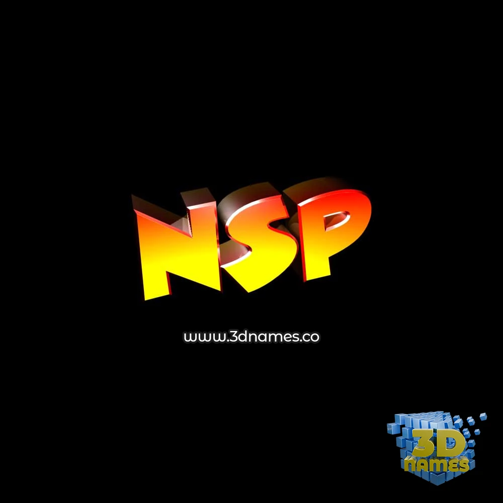 nsp in Black Background style - 3D name wallpaper