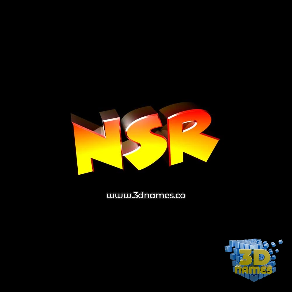 nsr in Black Background style - 3D name wallpaper