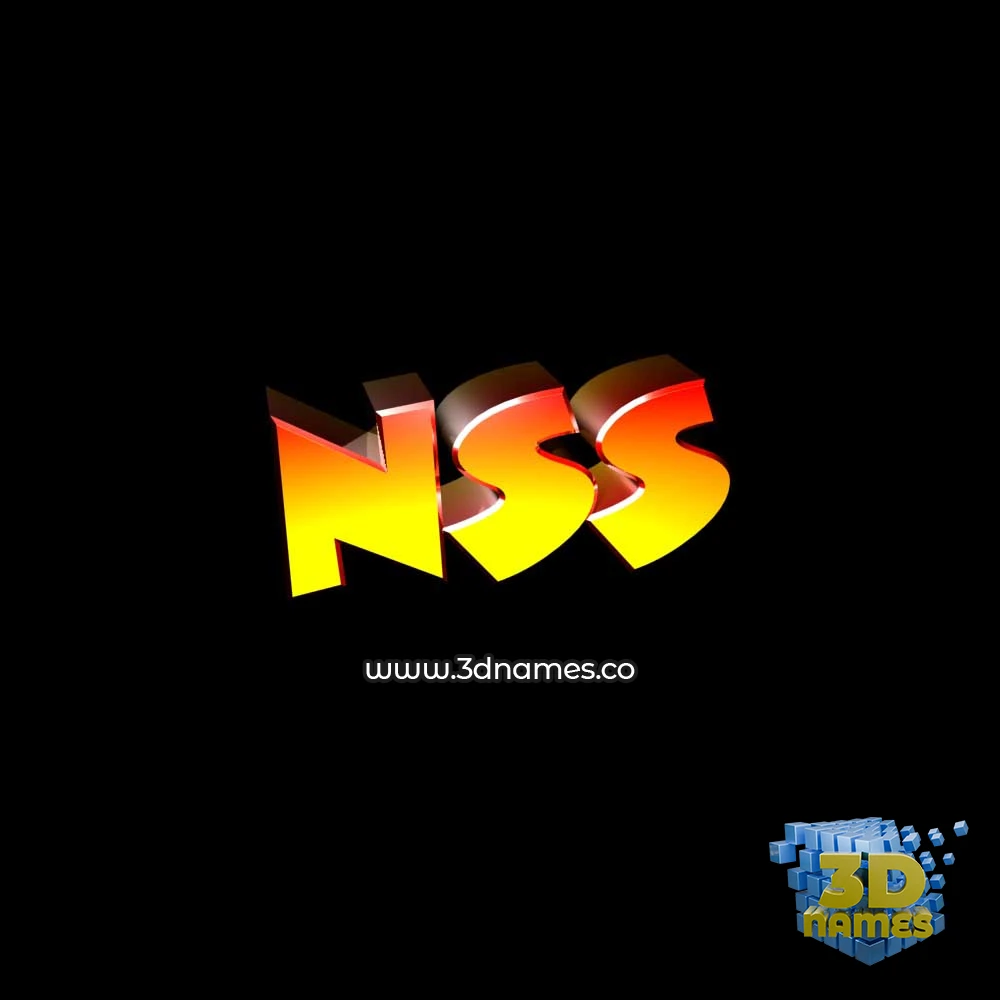 nss in Black Background style - 3D name wallpaper