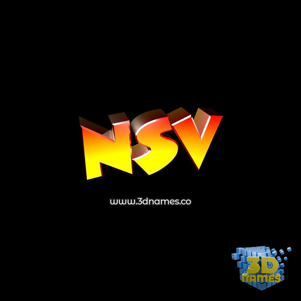 nsv in Black Background style - 3D name wallpaper
