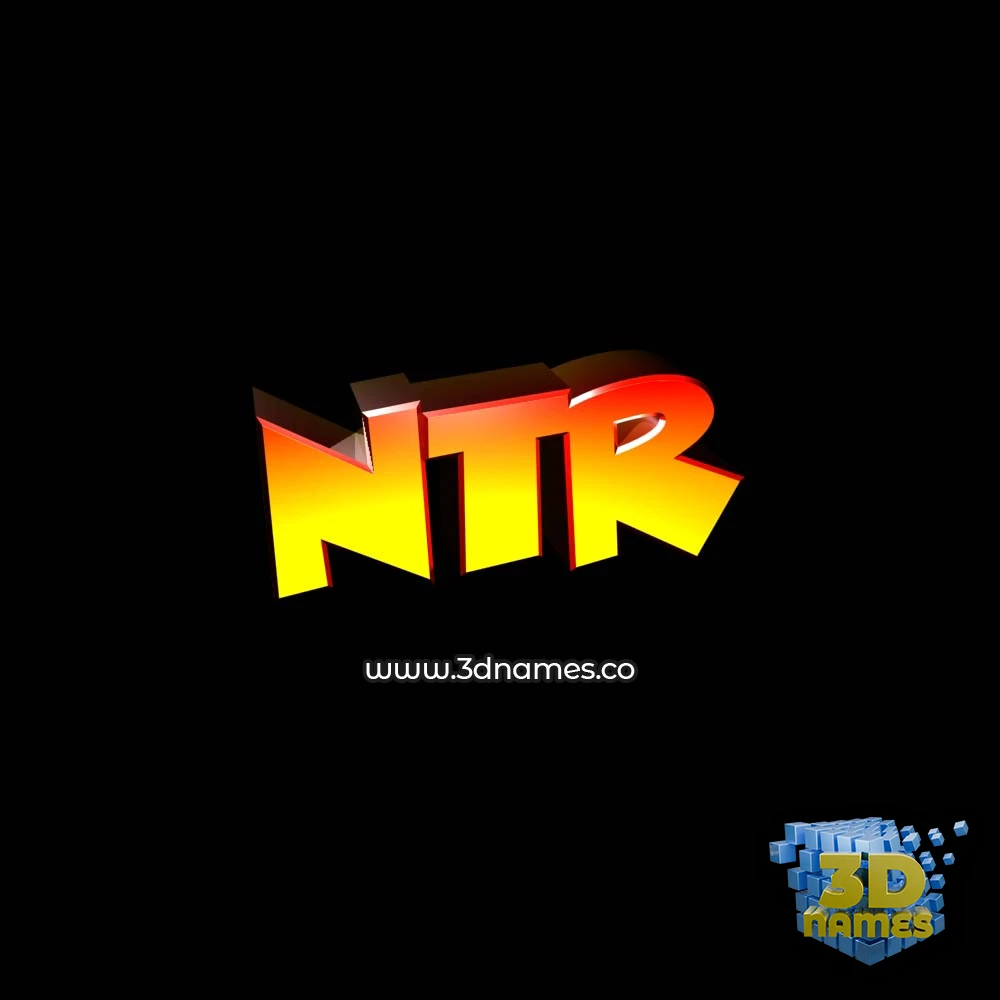 ntr in Black Background style - 3D name wallpaper