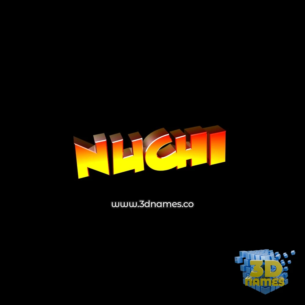 nuchi in Black Background style - 3D name wallpaper