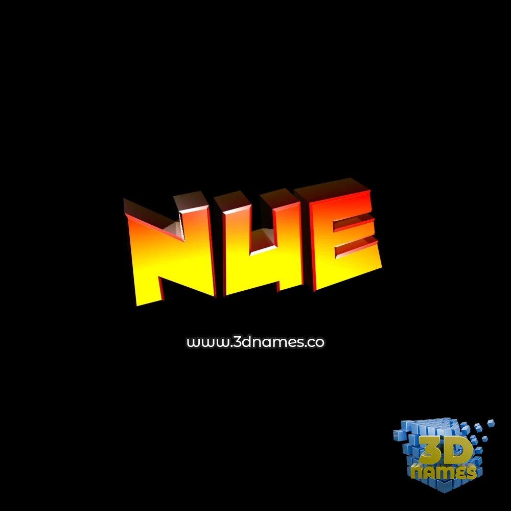 nue in Black Background style - 3D name wallpaper