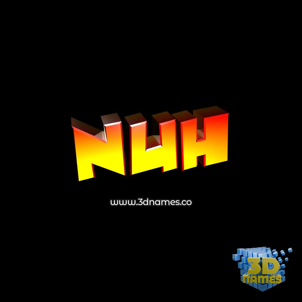 nuh in Black Background style - 3D name wallpaper